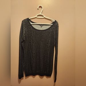 EXPRESS Sweater, Black with Gray detail, Size Medium